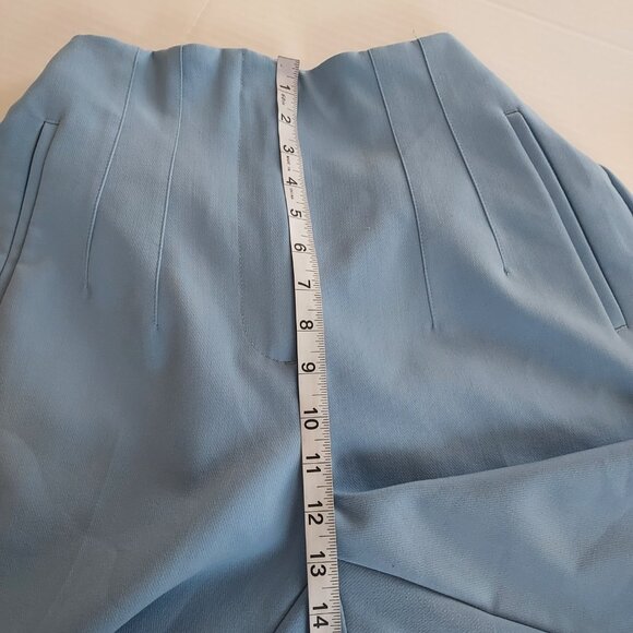 Zara Dusty Blue High Waisted Straight Leg Pants Size Large - Picture 5 of 12